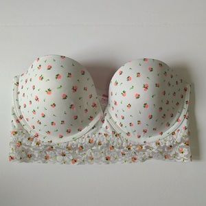 BOGO °VS PINK° White Floral Longline Bustier Bra